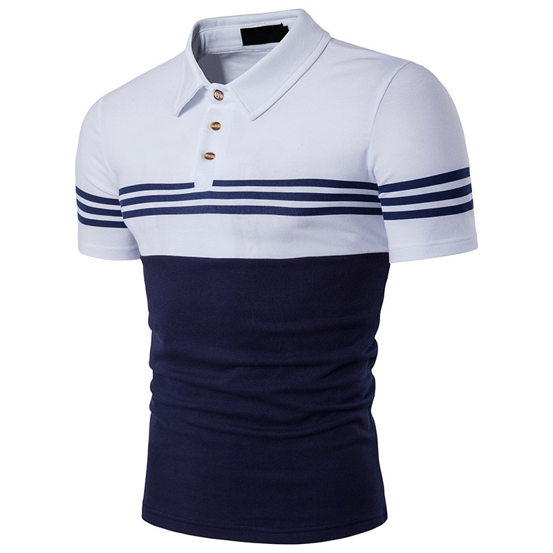 Men Polo Shirt Stripe Summer Shirt - ExpoShirts.com